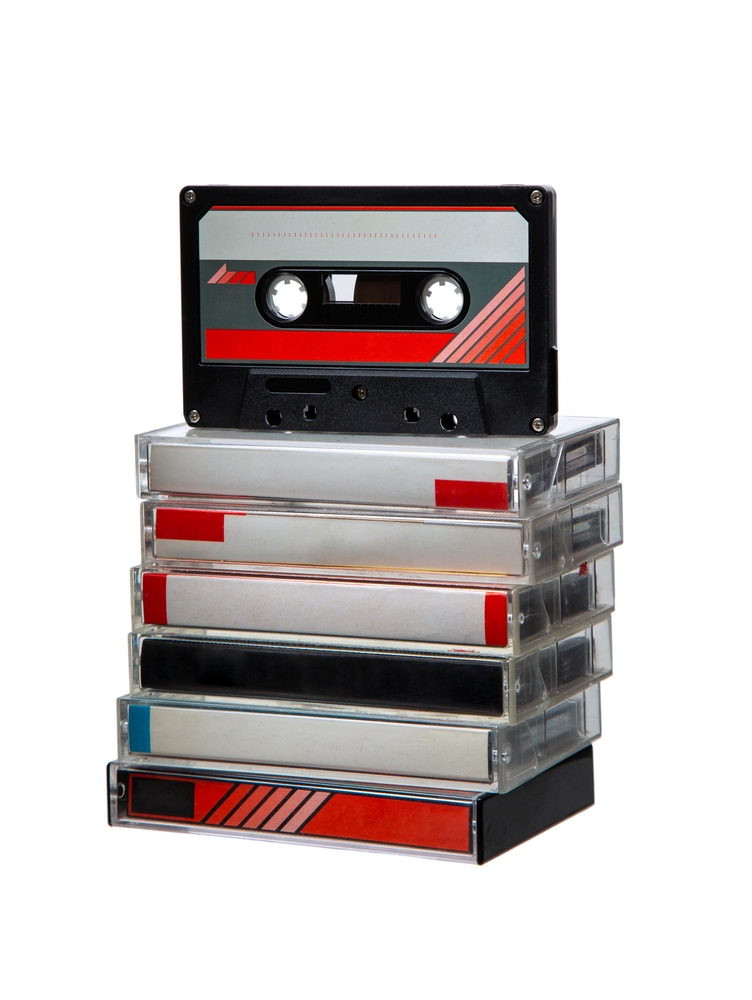 Close-up,Of,Many,Audio,Tapes.,Analog,Storage,Medium